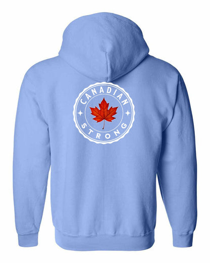 Canadian Strong Leaf Left Chest and Back Zip Hoodie - Gildan Canada (sewn Internationally)