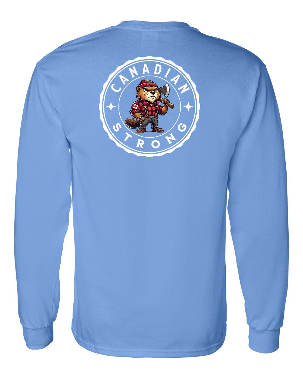 Canadian Strong Beaver Left Chest and Back Long Sleeve - Gildan Canada (sewn Internationally) - Unisex