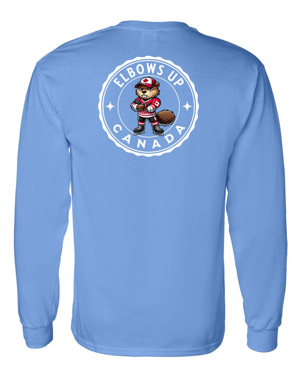 Elbows up Beaver Left Chest and Back Long Sleeve