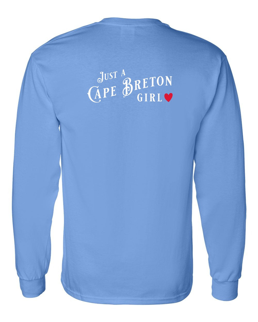 Just a CB Girl Red Heart Left Chest and Back Long Sleeve Tee - Unisex