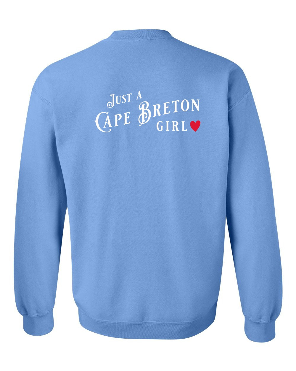 Just a CB Girl Red Heart Left Chest and Back Crewneck Sweatshirt - Unisex