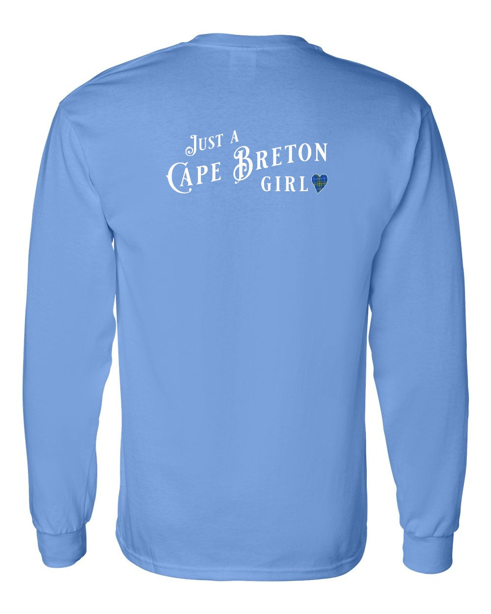 Just a Cape Breton Girl Tartan Left Chest and Back Long Sleeve Tee
