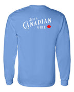 Just a Canadian Girl Left Chest and Back Long Sleeve - Gildan Canada (sewn Internationally) - Unisex