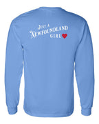 Just a NFLD Girl Left Chest and Back Long Sleeve - Unisex