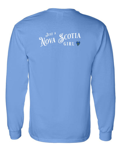 Just a Nova Scotia Girl Tartan Left Chest and Back Long Sleeve Tee