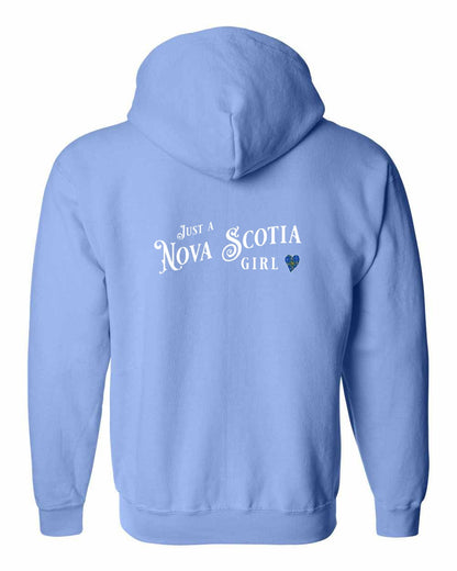 Just a Nova Scotia Girl Tartan Left Chest and Back zip-hoodie