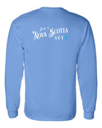Just a NS Guy Blue Left Chest and Back Long Sleeve Tee - Unisex