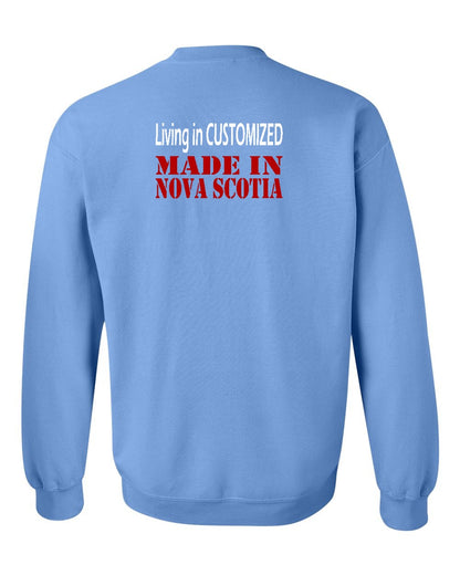 Living in Custom Made in Nova Scotia Left Chest and Back crew-neck