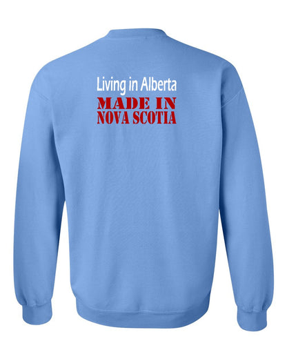 Living Alberta Made in Nova Scotia Left Chest and Back crew-neck