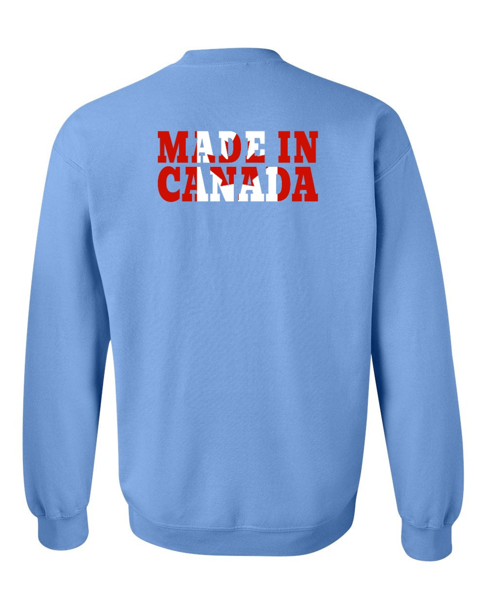 Made in Canada Flag Background Left Chest and Back Crewneck Sweatshirt - Gildan Canada (sewn Internationally) - Unisex