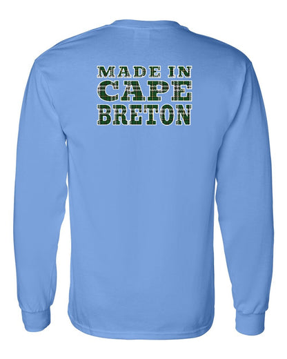 Made In Cape Breton Tartan Left Chest and Back Long Sleeve Tee