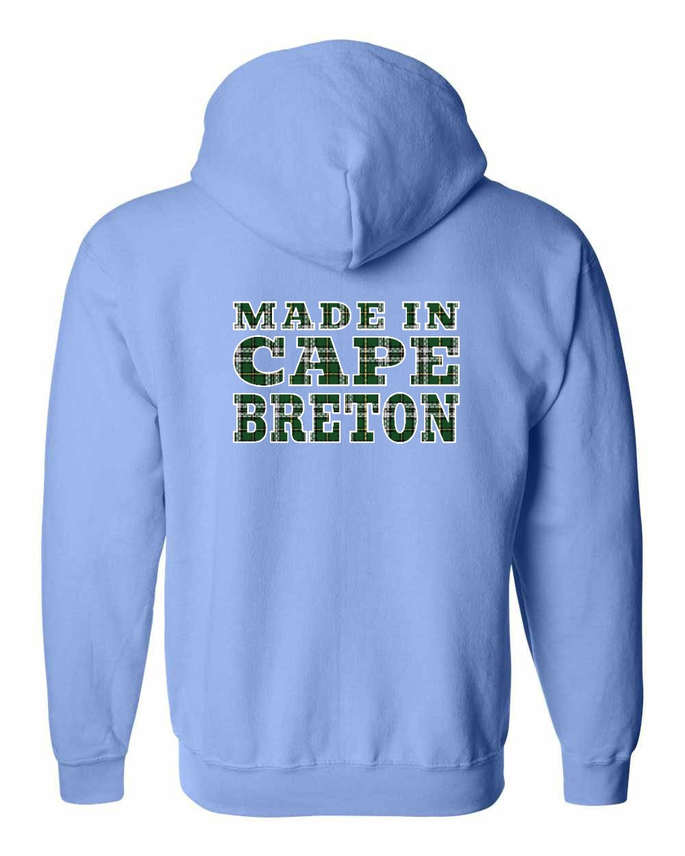Made In Cape Breton Tartan Left Chest and Back Zip Hoodie