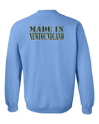 Made In NFLD ( Tartan Lettering) Left Chest and Back Crewneck Sweatshirt - Unisex