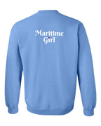 Maritime Girl Heart Dot Left Chest & Back Crewneck Sweatshirt - Unisex