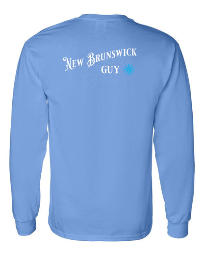 New Brunswick Guy blue Left Chest and Back Long Sleeve Tee