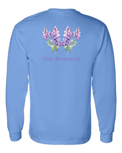 New Brunswick Lupins Left Chest and Back Long Sleeve Tee