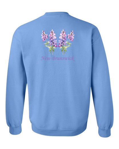 New Brunswick Lupins Left Chest and Back Crewneck Sweatshirt
