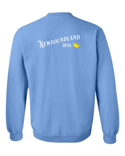 Newfoundland Diva Left Chest and Back Crewneck Sweatshirt