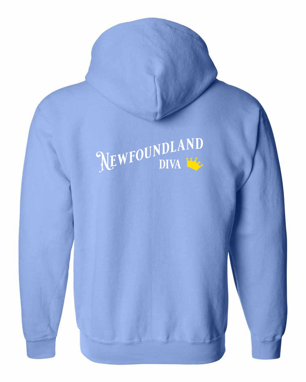 Newfoundland Diva Left Chest and Back Zip Hoodie