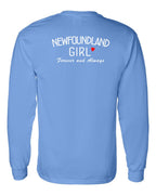 NFLD Girl Forever and Always Left Chest & Back Long Sleeve Tee - Unisex