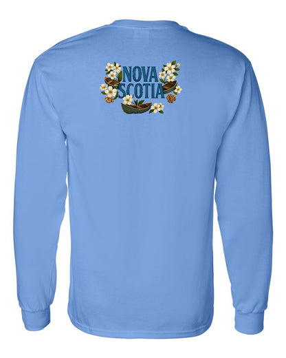 Nova Scotia Flowers Left Chest and Back Long Sleeve Tee