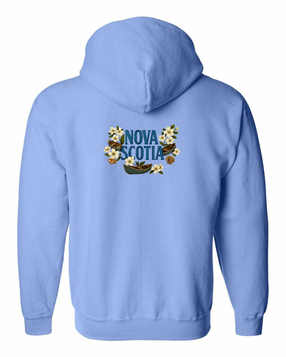 Nova Scotia Flowers Left Chest and Back zip-hoodie