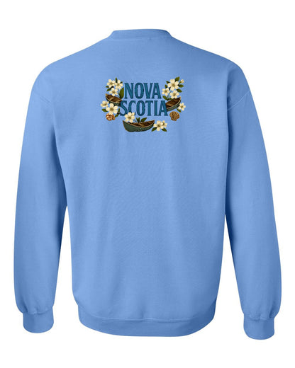 Nova Scotia Flowers Left Chest and Back crew-neck