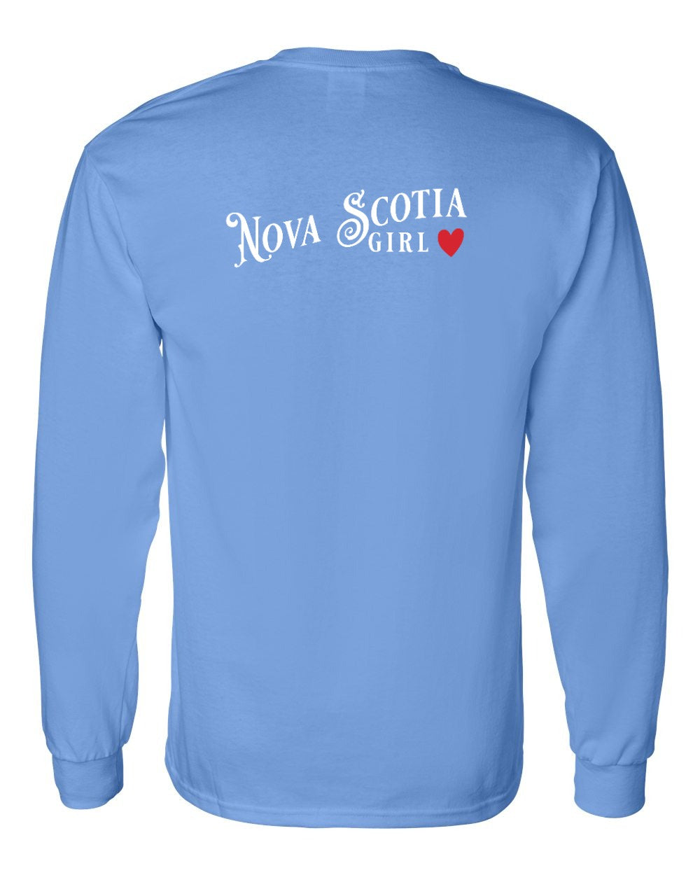 NS Girl Red Heart Left Chest and Back Long Sleeve Tee - Unisex