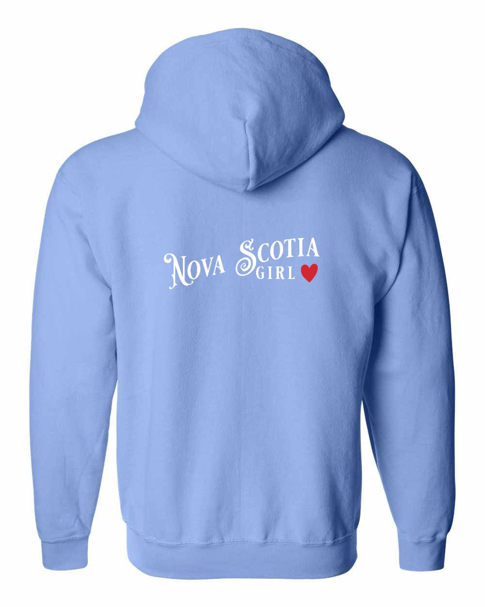 Nova Scotia Girl Red Heart Left Chest and Back zip-hoodie