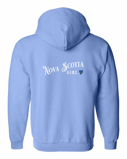 Nova Scotia Girl Tartan Heart Left Chest and Back zip-hoodie