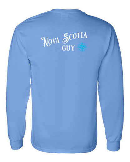 Nova Scotia Guy blue Left Chest and Back Long Sleeve Tee