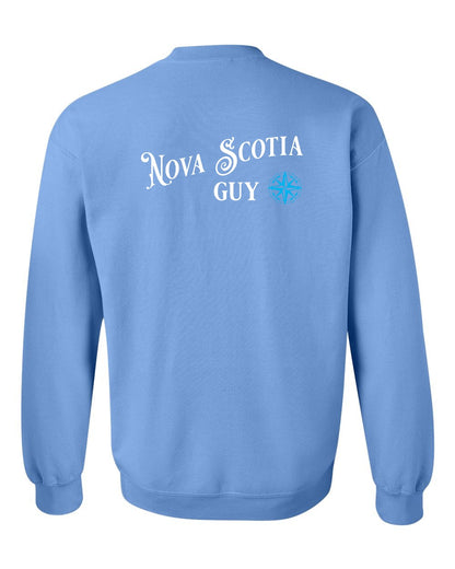 Nova Scotia Guy blue Left Chest and Back crew-neck