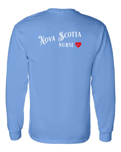 Nova Scotia Nurse Left Chest and Back Long Sleeve Tee