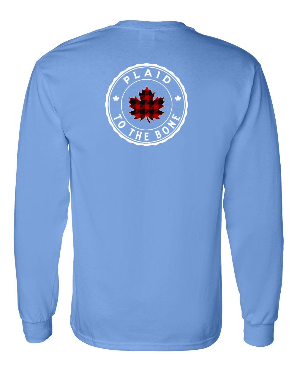 Plaid to the Bone Circle Leaf Left Chest and Back Long Sleeve