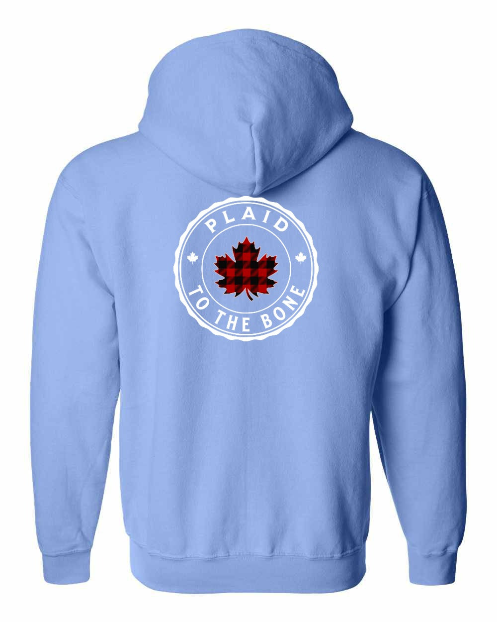 Plaid to the Bone Circle Leaf Left Chest and Back Zip Hoodie - Gildan Canada (sewn Internationally) - Unisex