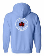 Plaid to the Bone Circle Leaf Left Chest and Back Zip Hoodie - Gildan Canada (sewn Internationally) - Unisex