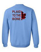 Plaid to the Bone Stacked Leaf Left Chest and Back Crewneck Sweatshirt - Gildan Canada (sewn Internationally) - Unisex
