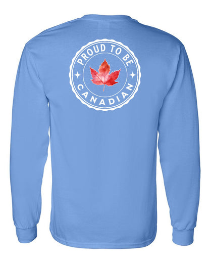 Proud to be Canadian Leaf Left Chest and Back Long Sleeve