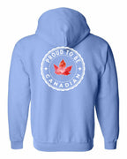 Proud to be Canadian Leaf Left Chest Zip Hoodie - Gildan Canada (sewn Internationally) - Unisex