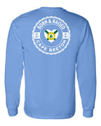 Born and Raised CB Heart Flag Left Chest & Back Long Sleeve Tee - Unisex