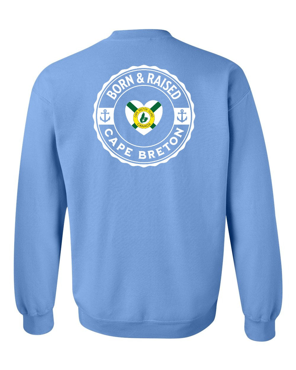 Born and Raised CB Heart Flag Left Chest & Back Crewneck Sweatshirt - Unisex