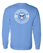 Born and Raised NS Heart Flag Left Chest & Back Long Sleeve Tee - Unisex