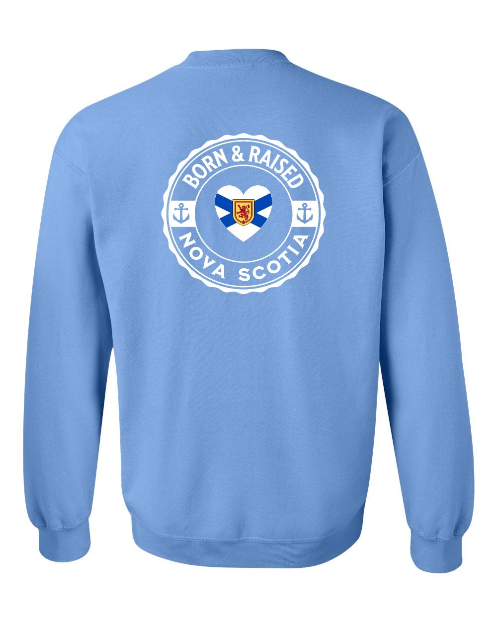 Born and Raised NS Heart Flag Left Chest & Back Crewneck Sweatshirt - Unisex