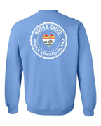 Born and Raised PEI Heart Flag Left Chest & Back Crewneck Sweatshirt - Unisex