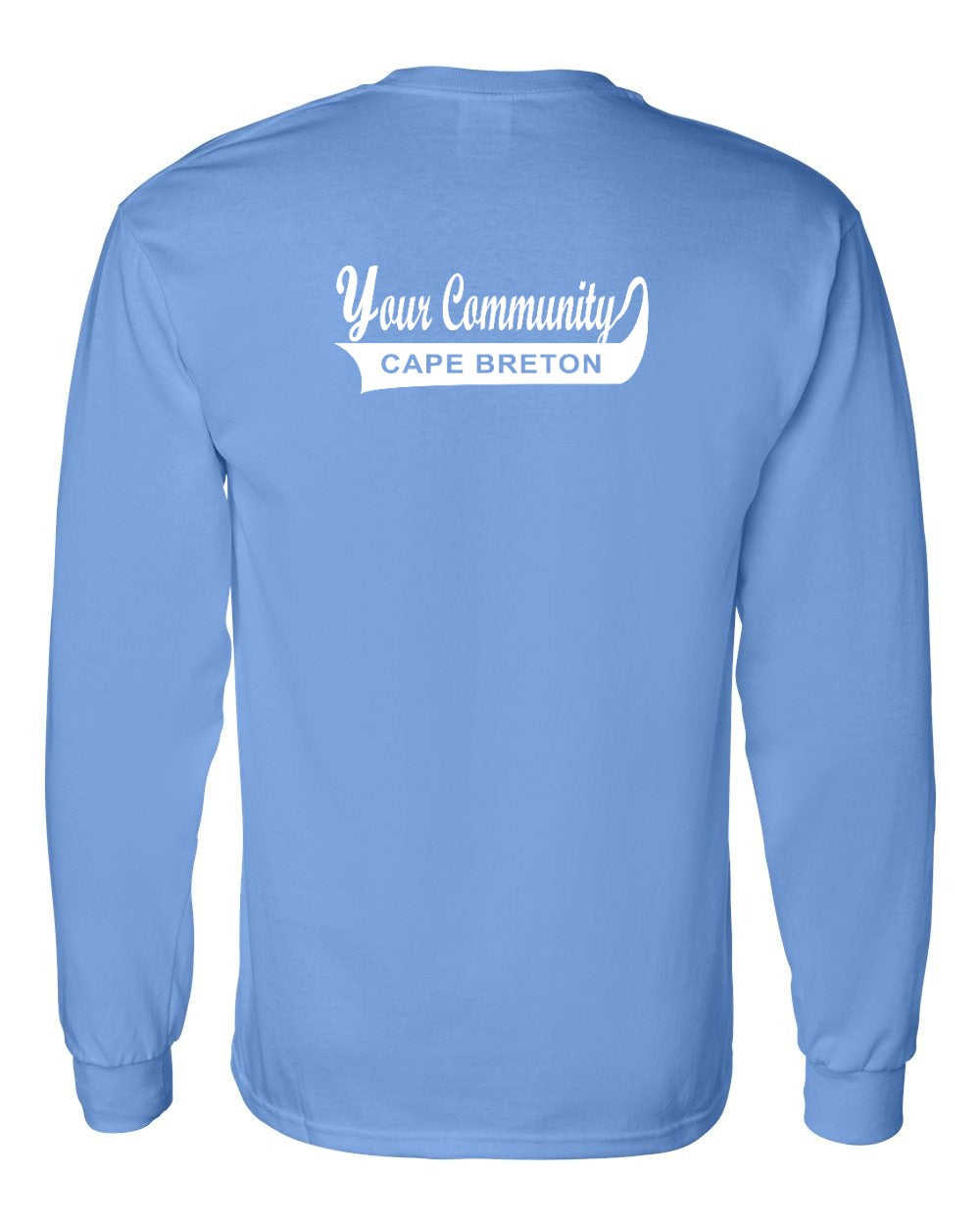 Custom Your Community Swoop (CB) Left Chest and Back Long Sleeve Tee - Unisex