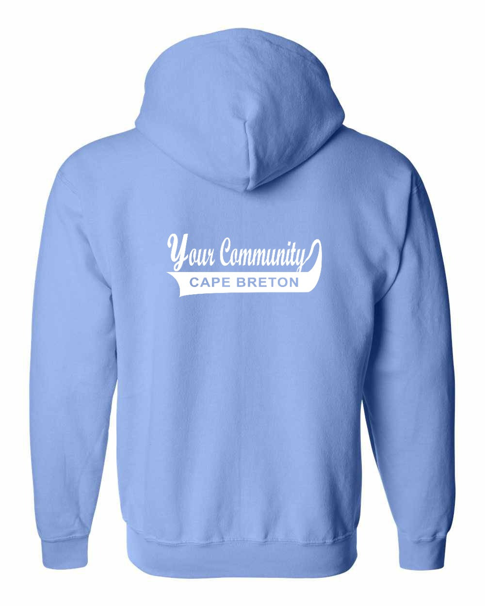 Custom Your Community Swoop (CB) Left Chest and Back Zip Hoodie - Unisex