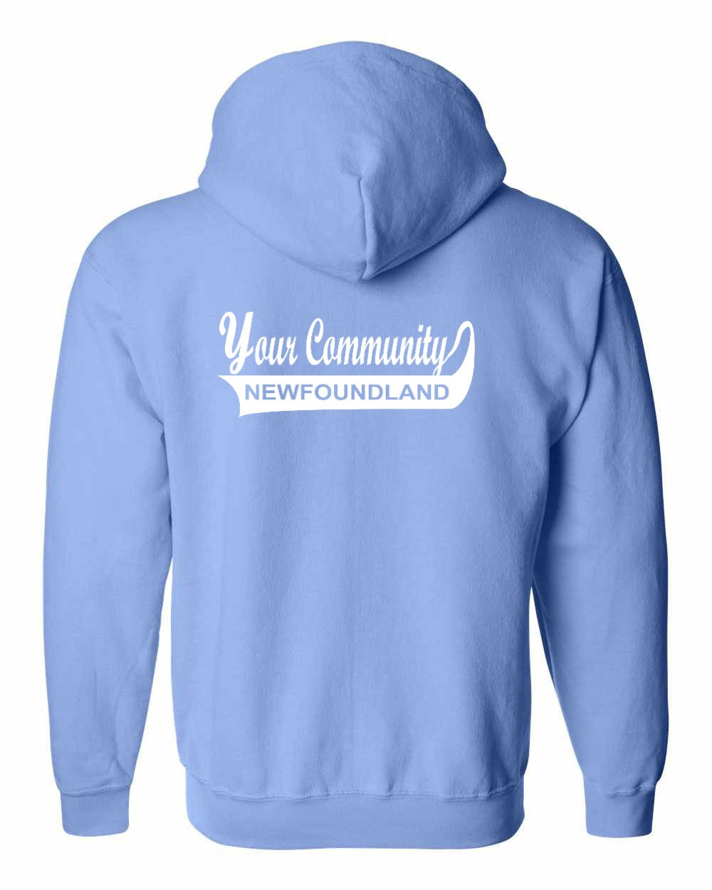 Your Community Swoop (NFLD) Left Chest and Back Zip Hoodie - Unisex