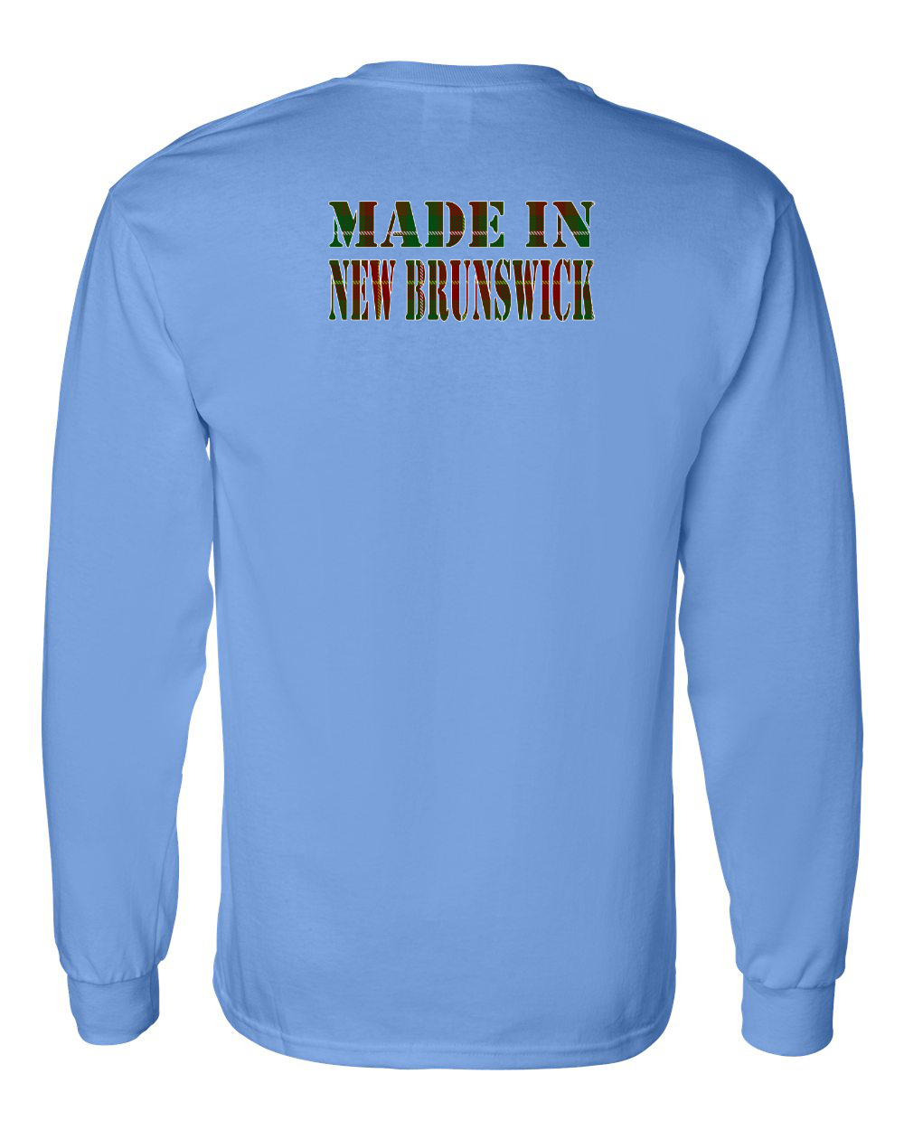 Made In NB ( Tartan Lettering) Left Chest and Back Long Sleeve Tee - Unisex