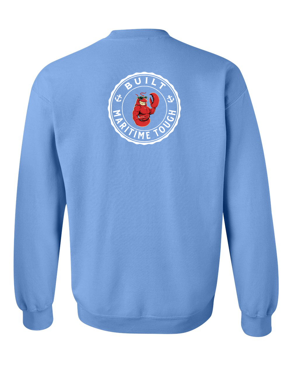Built Maritime Tough Lobster Left Chest and Back Crewneck Sweatshirt - Unisex