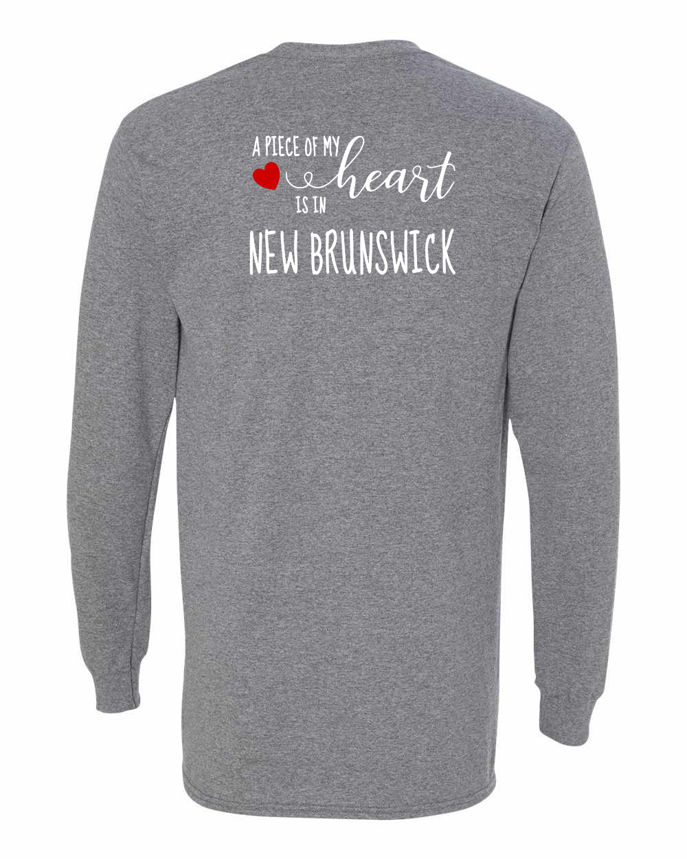A piece of My heart in NB (Red Heart) Left Chest and Back Long Sleeve Tee - Unisex